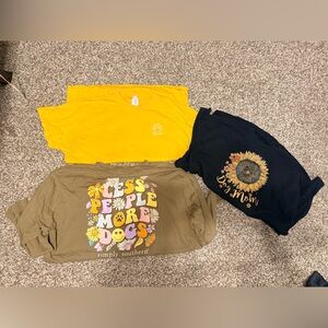 PAWZ Three-Pack Short Sleeve Tees in Yellow, Black, and Tan Simply Southern